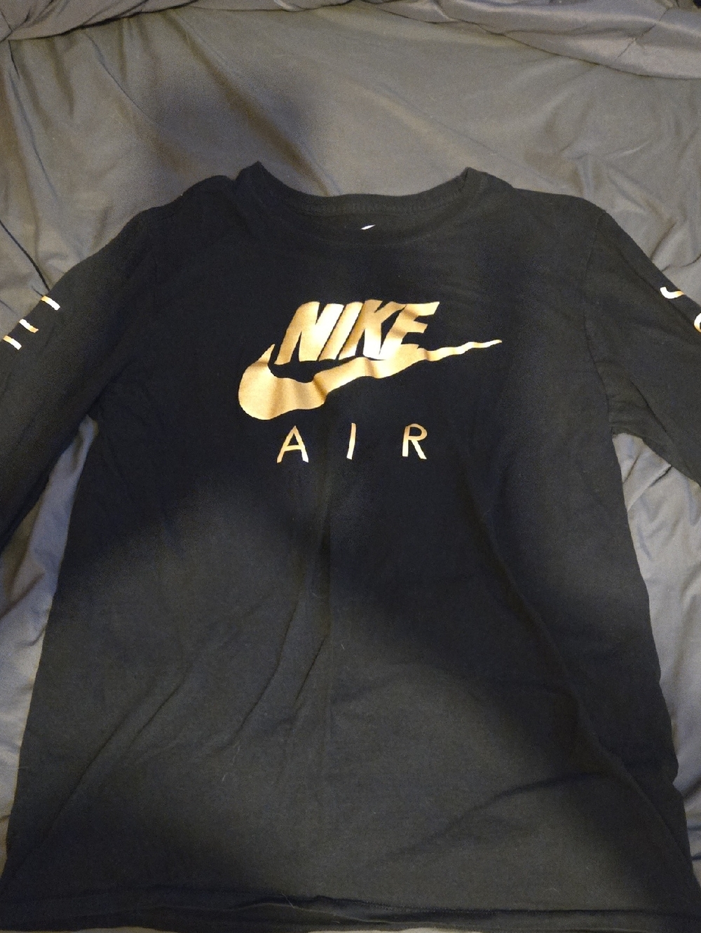 Nike Black Long Sleeve Shirt with Gold Nike Air Logo